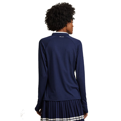 RLX Polo Golf Stretch Peached Jersey Knit Womens Quarter Zip Pullover - 2