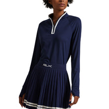 Load image into Gallery viewer, RLX Polo Golf Stretch Peached Jrsy Wns QZ Pullover - Rfd Nvy/Cer Wht/L
 - 1