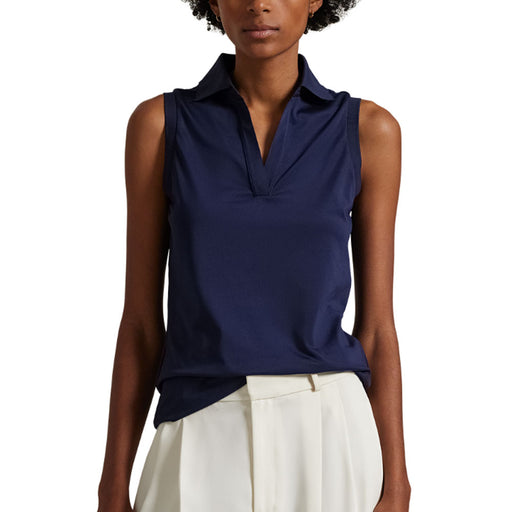 RLX Polo Golf Air Tech Scallop SL Womens Golf Polo - Refined Navy/L