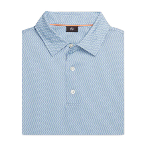FootJoy Wiggle Print Lisle Mens Golf Polo - B Jay/Pstach/Wt/XL