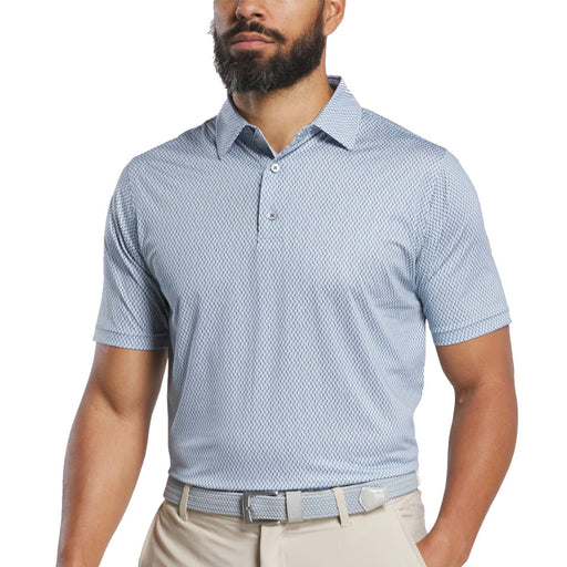 FootJoy Wiggle Print Lisle Mens Golf Polo - Grey/Navy/White/XL