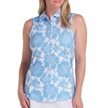 Load image into Gallery viewer, Puma Golf Cloudspun Botanic Womens SL Golf Polo - Wht/Team Lt Blu/L
 - 1