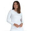 Ibkul Essential Solid LongSleeve Crew with Mesh Womens Tennis Shirt