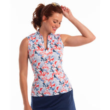 Load image into Gallery viewer, EP NY Vine Floral Print Womens SS Golf Polo - White Multi/XL
 - 1