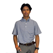 Load image into Gallery viewer, Ace & Oak Mens Golf Polo - Navy/Wht Stripe/XXL
 - 5