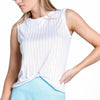 Lucky In Love Retro Stripe Twist Womens Tennis Tank