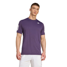 Load image into Gallery viewer, Adidas Club 3 Stripes Mens Tennis Shirt - Aurora Plum/XL
 - 3