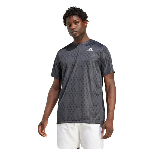 Adidas Club Graphic Mens Tennis Tee - Black/Carbon/XL