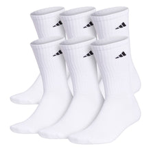 Load image into Gallery viewer, Adidas Athletic Cushioned Mens Crew Socks 6-Pack - White/Black/L
 - 2
