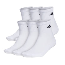 Load image into Gallery viewer, Adidas Athletic Cushioned Men Quarter Socks 6-Pack - White/Black/XL
 - 2