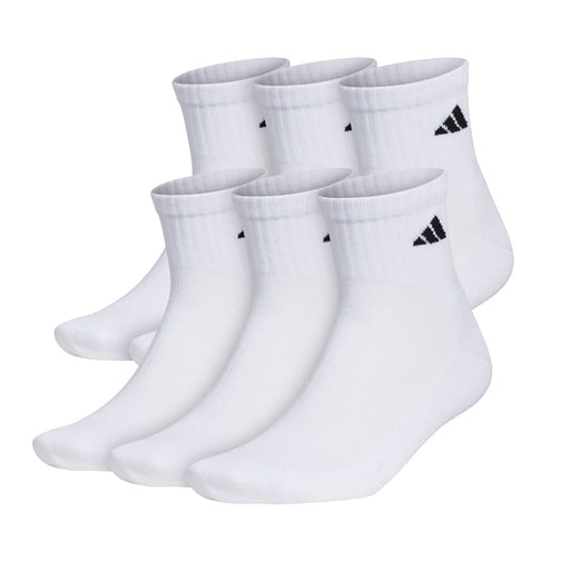 Adidas Athletic Cushioned Men Quarter Socks 6-Pack - White/Black/XL