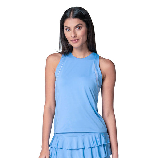 Lucky In Love High Neck Action Womens Tennis Tank - Periwinkle/L
