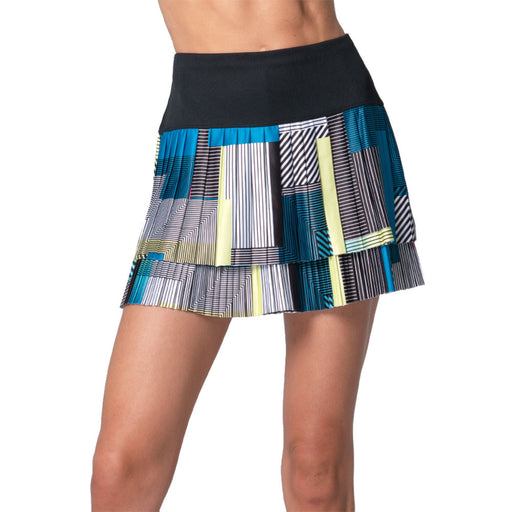 Lucky In Love Stripe It Up Pleat Wmn Tennis Skirt - Black/L