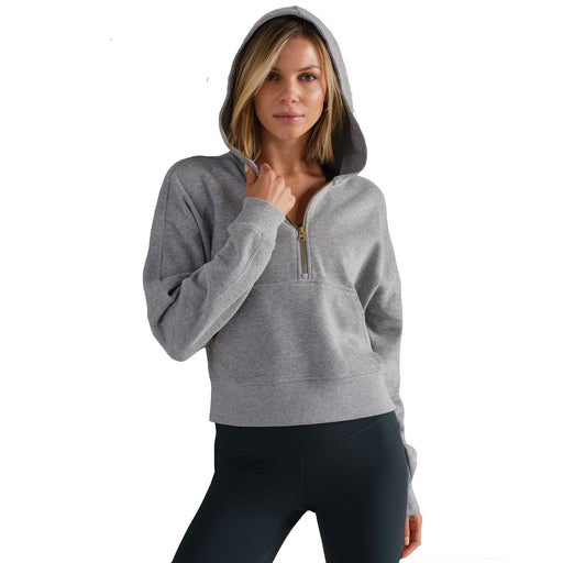 Rhone Signature Rib Half Zip Womens Pullover - Heather Gray/L