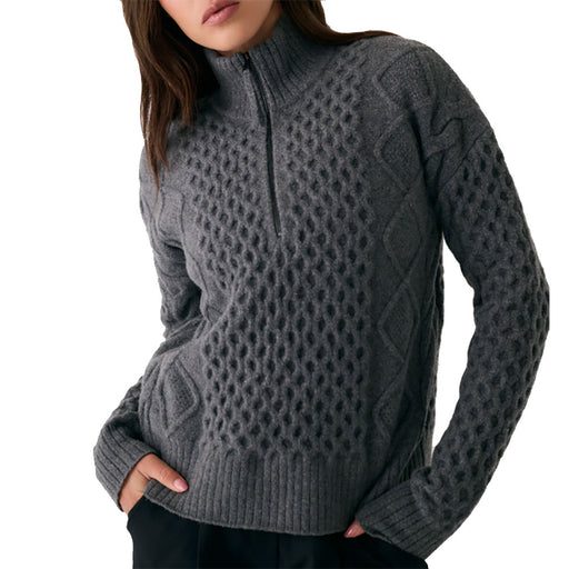 Lole Camila Half-Zip Womens Sweater - Medium Gry Hthr/L