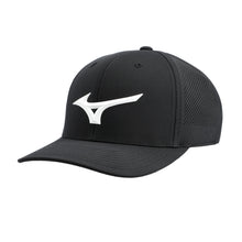 Load image into Gallery viewer, Mizuno Tour Vent Snapback Golf Hat - Black/White/One Size
 - 1