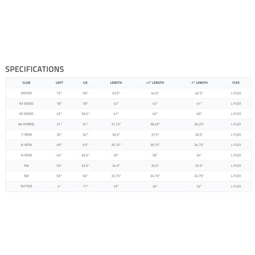 Tour Edge TE-300 Moda Womens RH Complete Golf Set