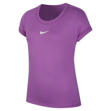 Load image into Gallery viewer, Nike Court Dri-FIT Girls Short Sleeve Tennis Shirt - 532 PURP NEBULA/L
 - 7