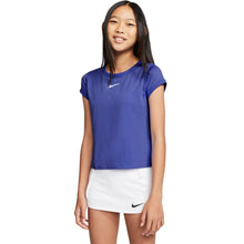 Load image into Gallery viewer, Nike Court Dri-FIT Girls Short Sleeve Tennis Shirt - RUSH VIOLET 554/L
 - 1
