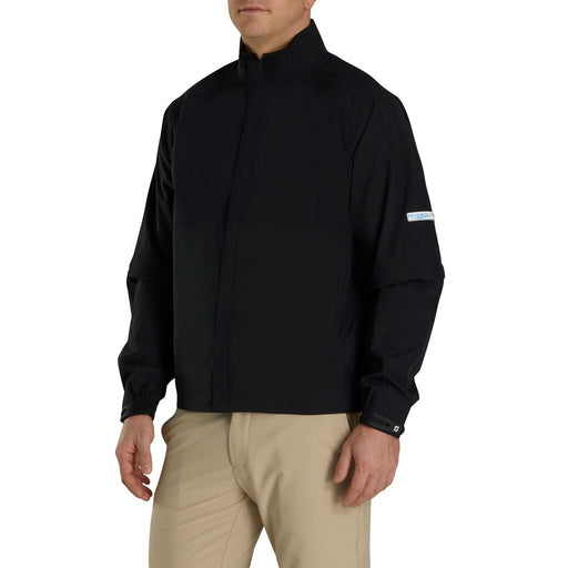 FootJoy HydroLite Blk Mens Rain Jkt Zip Off Sleeve - Black/XXXL