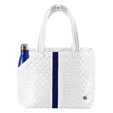 Load image into Gallery viewer, Oliver Thomas Wingwoman II Large Tote Bag - White/Navy Strp/One Size
 - 9