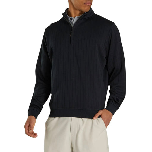 FootJoy Drop Needle Half Zip Black Mens Pullover