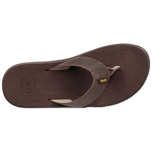 Teva Yoya Leather Brown Mens Flip Flops
