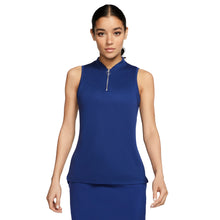 Load image into Gallery viewer, Nike Dri-FIT Zip Womens Sleeveless Golf Polo - 492 BLUE VOID/L
 - 8