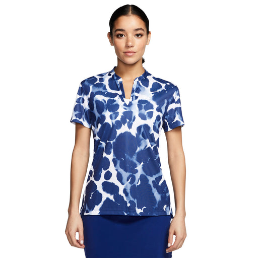 Nike Dri Fit Victory Printed Womens Golf Polo - 492 BLUE VOID/XL