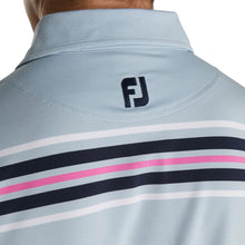 Load image into Gallery viewer, FootJoy Lisle Chest Blue Stripe Self Collar M Polo
- 3