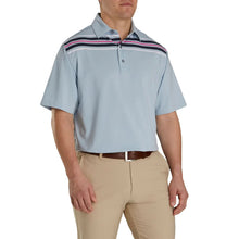 Load image into Gallery viewer, FootJoy Lisle Chest Blue Stripe Self Collar M Polo
- 1