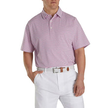 Load image into Gallery viewer, FJ Lisle Mlti Stripe Self Collar Pink M Golf Polo
- 1