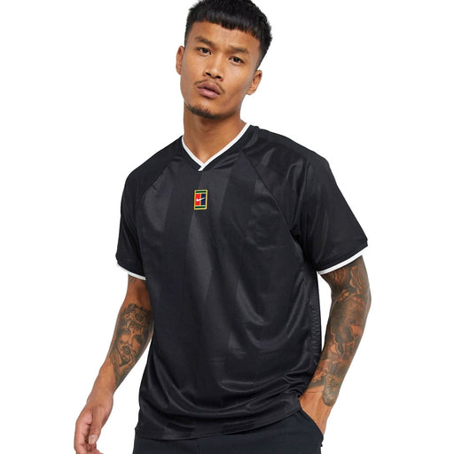 NikeCourt Breathe Slam Mens Tennis Shirt - 010 BLACK/XXL
