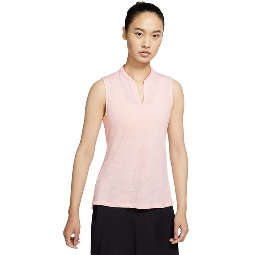 Nike Breathe Womens Sleeveless Golf Polo - WASHD CORAL 664/XL