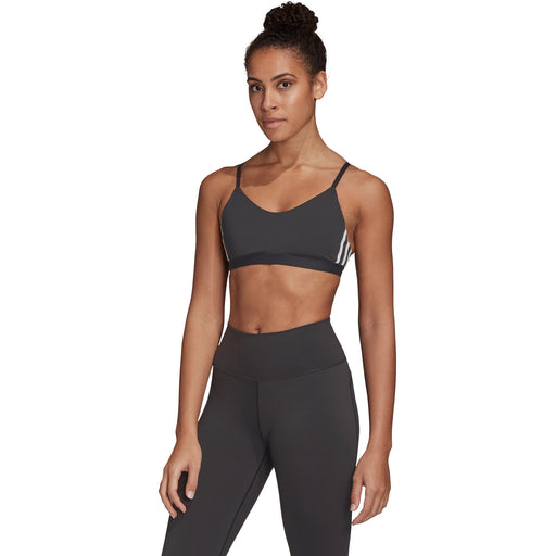 Adidas All Me 3-Stripes Womens Training Bra - Black/White/L