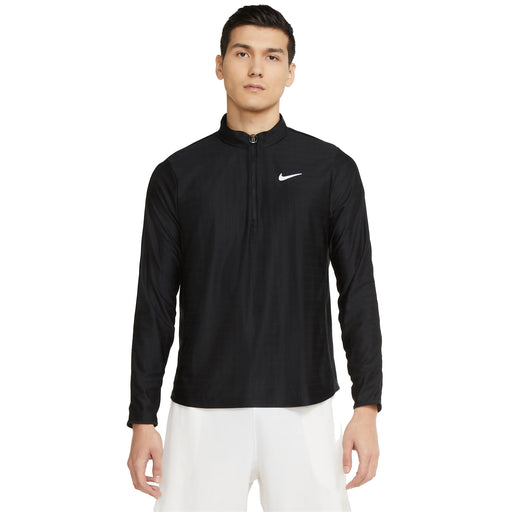 NikeCourt Dri-FIT Advantage Mens Tennis 1/2 Zip - BLACK 010/XXL