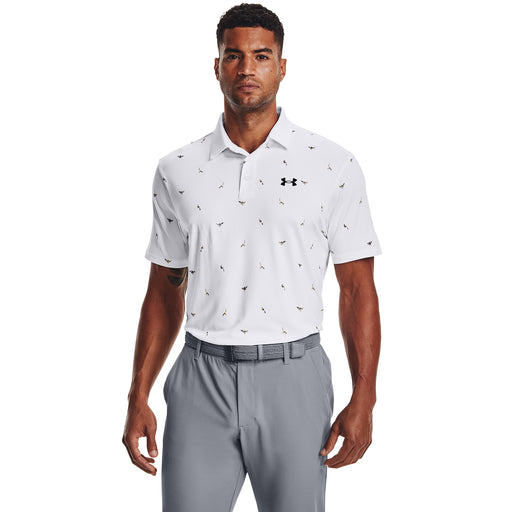 Under Armour Playoff 2.0 Mens Golf Polo - WHITE PRINT 139/XL