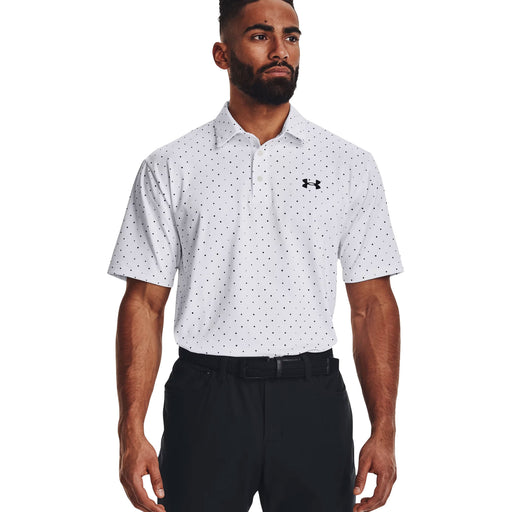 Under Armour Playoff 2.0 Mens Golf Polo - WHT/BLK/BLK 144/XXL