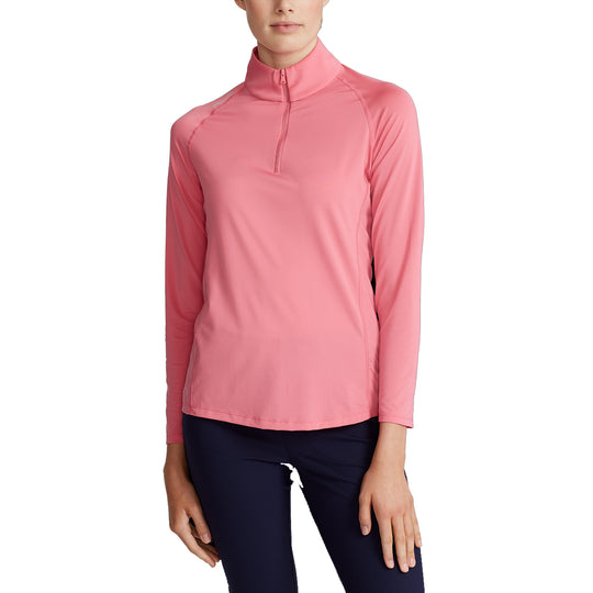 RLX Ralph Lauren UV Protection Antique Rose Womens Golf 1/4 Zip