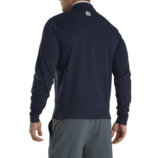 FootJoy Fleece w Contrast Trim Navy Mens 1/4 Zip