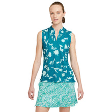 Load image into Gallery viewer, Nike Breathe Floral Print Womens SL Golf Polo - BLUSTERY 467/XL
 - 1