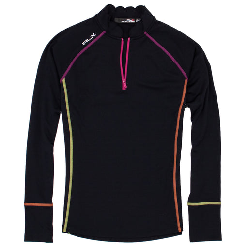 RLX Ralph Lauren Scallop Blk Womens Golf 1/4 Zip