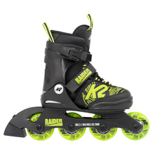 Load image into Gallery viewer, K2 Raider Black-Lime Boys Adjustable Inline Skates
 - 2