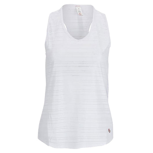 Cross Court Club Wht V-Neck Womens Tennis Tank Top - WHITE 0110/L