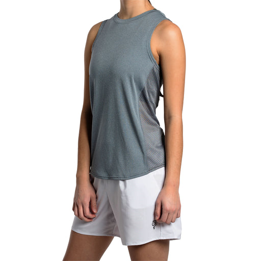Baddle Crewneck Womens Pickleball Tank Top - Hthr Shadow Shd/XXL