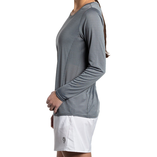 Baddle Womens Longsleeve Pickleball Shirt - Hthr Shadow Shw/XL