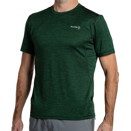 Baddle Moistue Wicking Mens Pickleball T-Shirt - Hthr Dk Grn Hgr/XXL