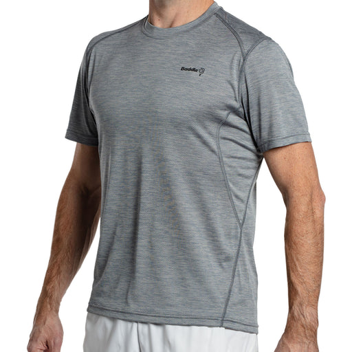 Baddle Moistue Wicking Mens Pickleball T-Shirt - Hthr Shadow Shd/XXL