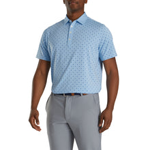 Load image into Gallery viewer, FootJoy Athletic Fit Deco Prnt LtBu Mens Golf Polo - Sky/Navy/XL
- 1