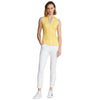 RLX Ralph Lauren Mesh Mix Yellow Gingham Womens Sleeveless Golf Polo